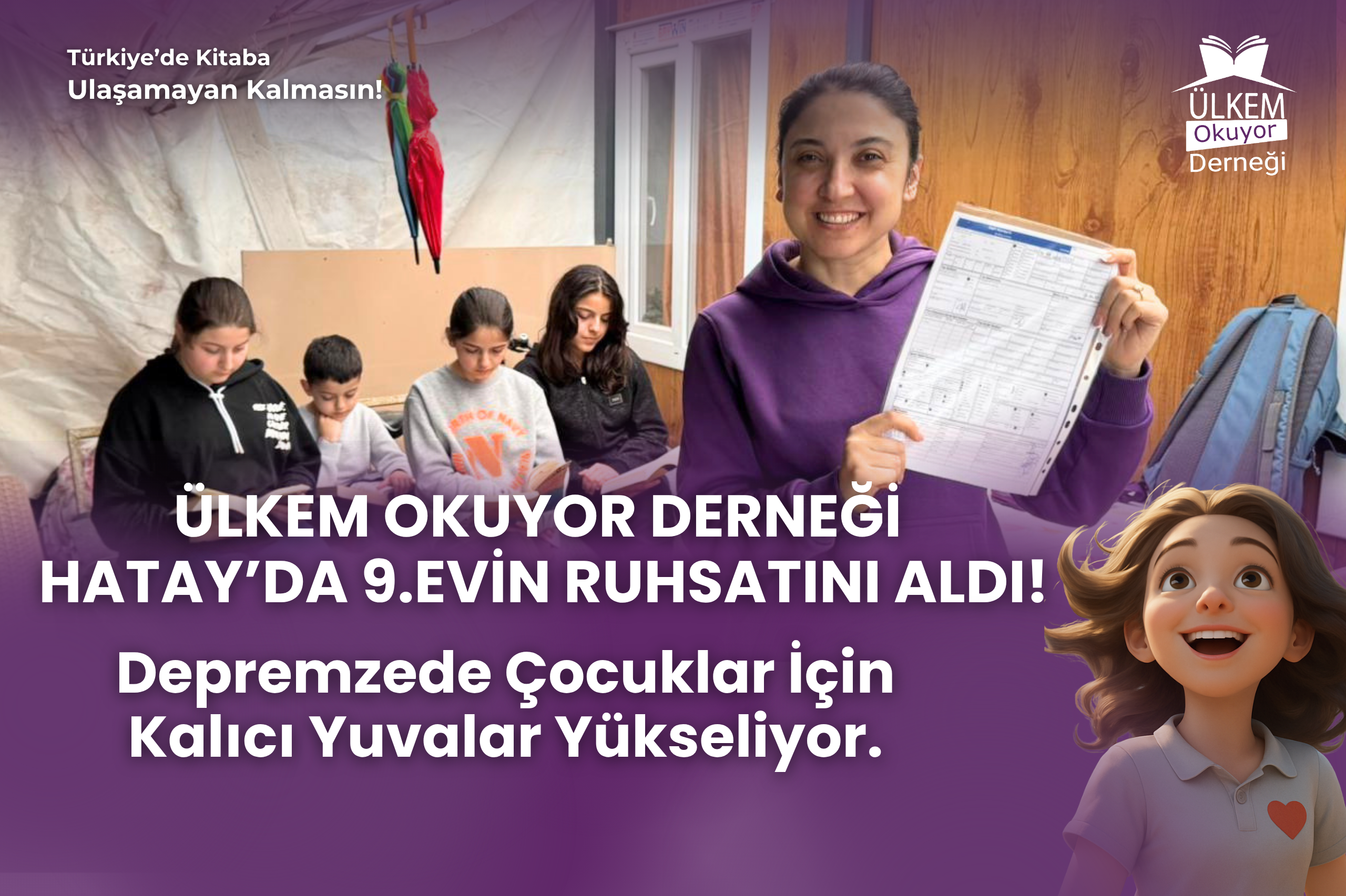 Ülkem Okuyor Derneği Hatay’da 9. Evin Ruhsatını Aldı!